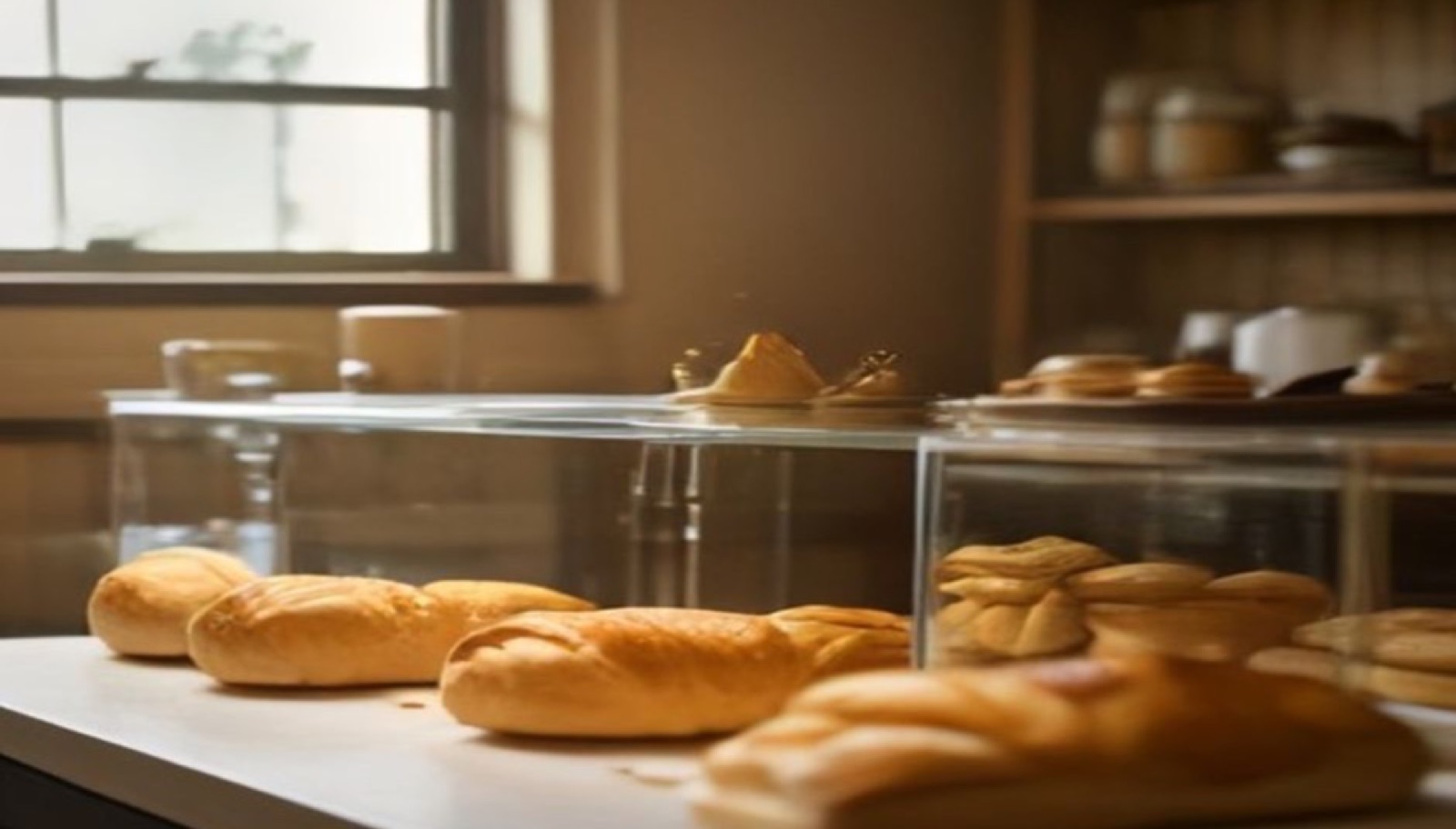Fresh croissants on the counter